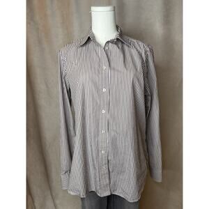 Lauren Ralph Lauren Striped Button Down Shirt L Non Iron Cotton Career Business